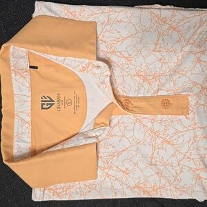 Graham Luxe Men's Orange Patterned Polo Shirt